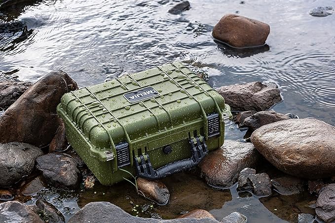 MEIJIA Portable All Weather Waterproof Camera Case With Foam,Fit Use of Drones,Camera,Equipments,Pistols,15.98x12.99x6.85inches