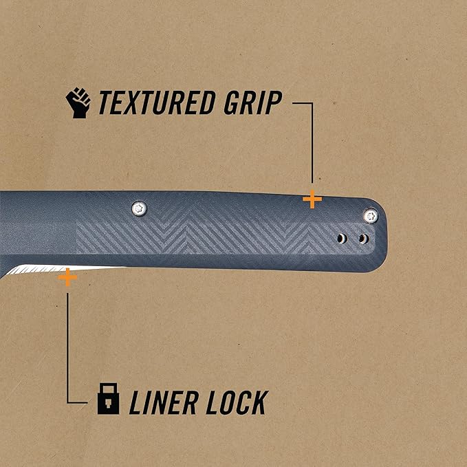 Gerber Gear Pledge Pocket Knife with Pocket Clip - 3.7" Full Panel Plain Edge Blade Folding Knife - EDC Gear and Equipment - Omni Gray