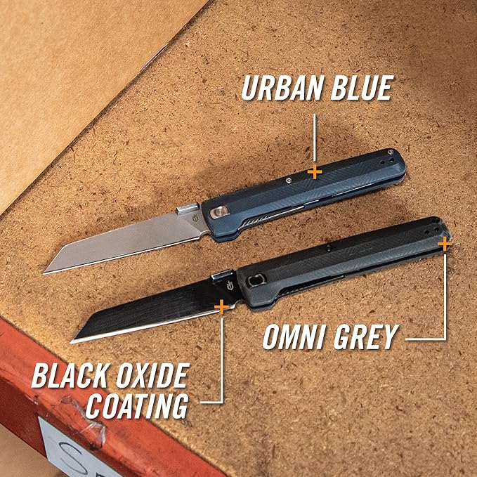 Gerber Gear Pledge Pocket Knife with Pocket Clip - 3.7" Full Panel Plain Edge Blade Folding Knife - EDC Gear and Equipment - Omni Gray