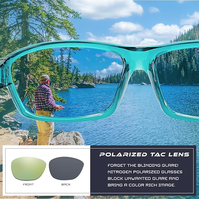 Nitrogen Polarized Wrap Around Sport Sunglasses for Men Women UV400 Driving Fishing Running Sun Glasses