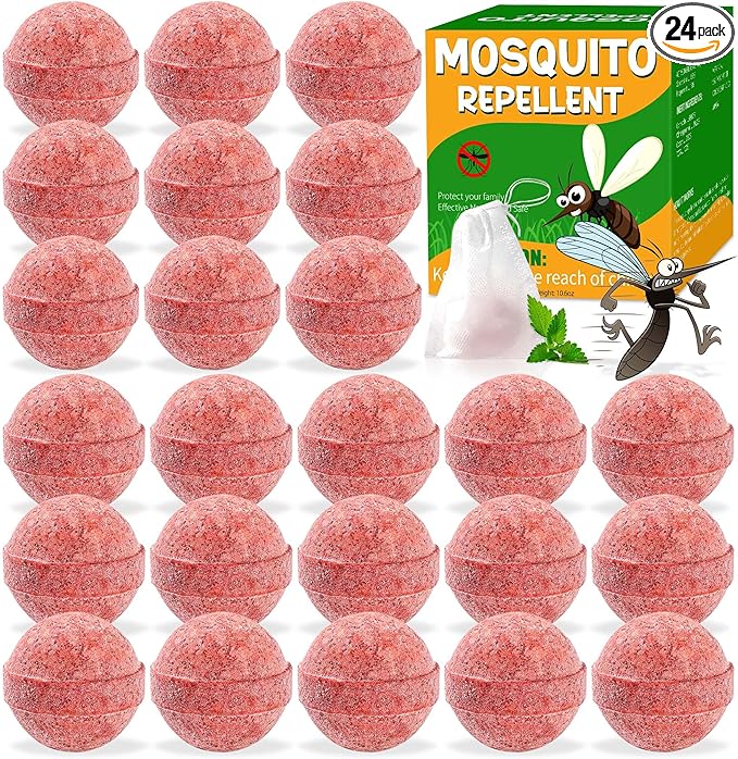 24 Pack Mosquito Repellent Outdoor Patio - Front Door Mosquito Repellant Balls Keep Mosquitoes Away from Door Patio, Indoor Outdoor Anti Mosquito Repellent for Yard Home Patio Travel Camping