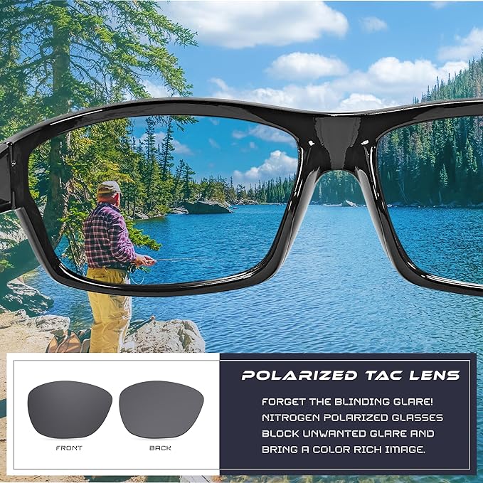 Nitrogen Polarized Wrap Around Sport Sunglasses for Men Women UV400 Driving Fishing Running Sun Glasses