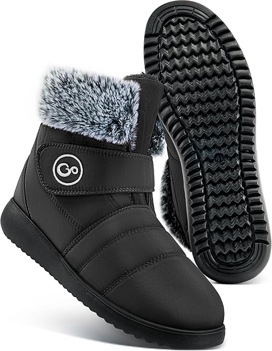 Women Snow Boots Winter Shoes with Fur Lined Warm Slip On Boots for Women Waterproof Booties Comfortable Outdoor Anti Slip Shoes