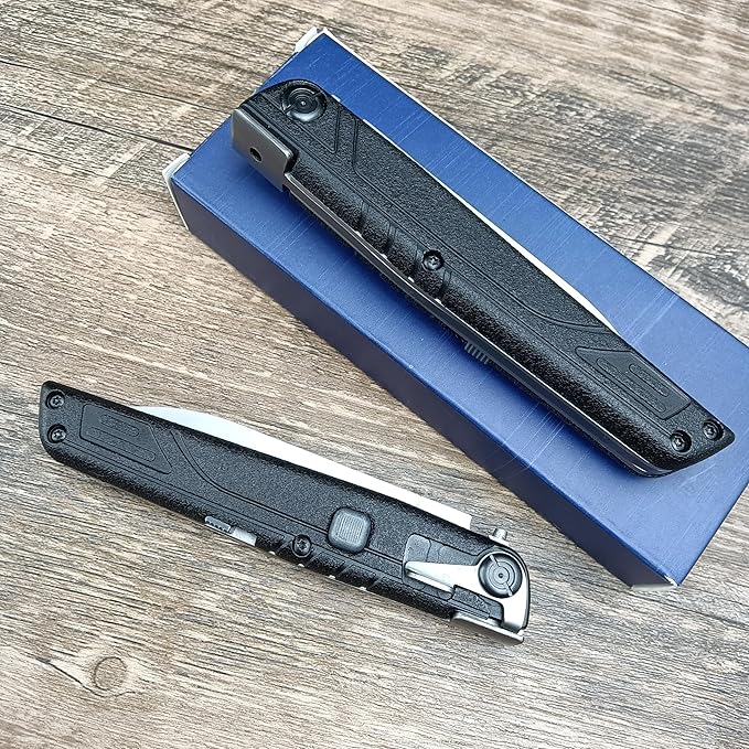 7.7" Assisted Opening Pocket Knife,Small Button Lock EDC Folding Knife for Men Women, Sharp Outdoor Camping Survival Utility Knives Gift