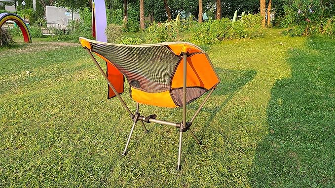 Vortex ZDY Lightweight 1.5kg Portable Folding Durable Easy to Store Small Simplicity High Bearing Weight Camping Chair for Outdoor, Backpacking, Garden, Picnic, Fishing and Indoor use.(Orange)
