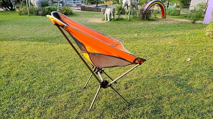 Vortex ZDY Lightweight 1.5kg Portable Folding Durable Easy to Store Small Simplicity High Bearing Weight Camping Chair for Outdoor, Backpacking, Garden, Picnic, Fishing and Indoor use.(Orange)