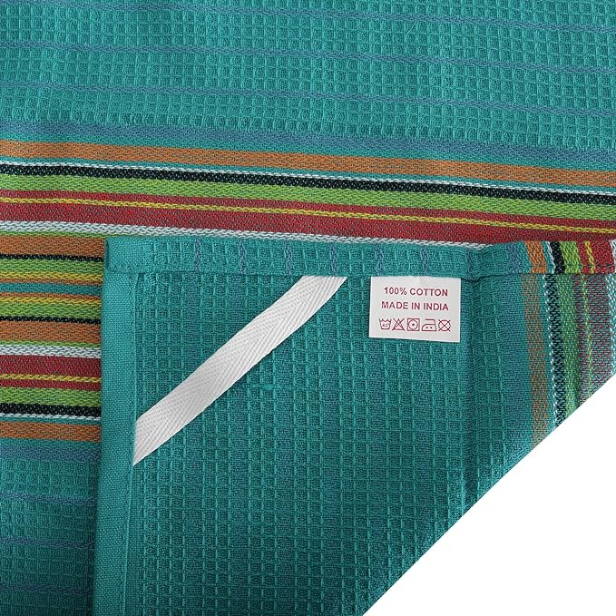 DG Collections 100% Cotton Salsa Kitchen Towels – 4 Pack, Super Absorbent Dish Towels, 16x28 Inch, Lint-Free, Durable Weave – Reusable Kitchen Cleaning Cloths for Home & Restaurants