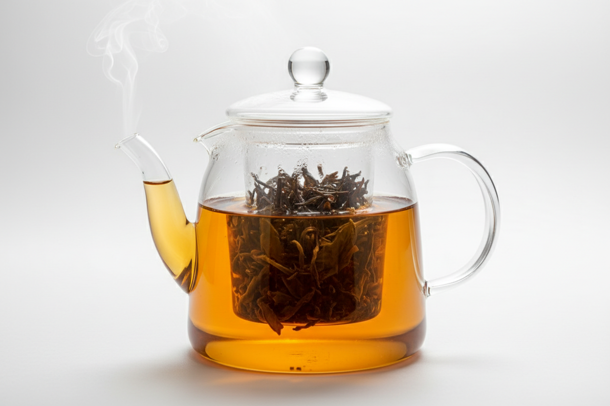 CulinaryNest tea infuser pot brewing loose leaf tea with glass design