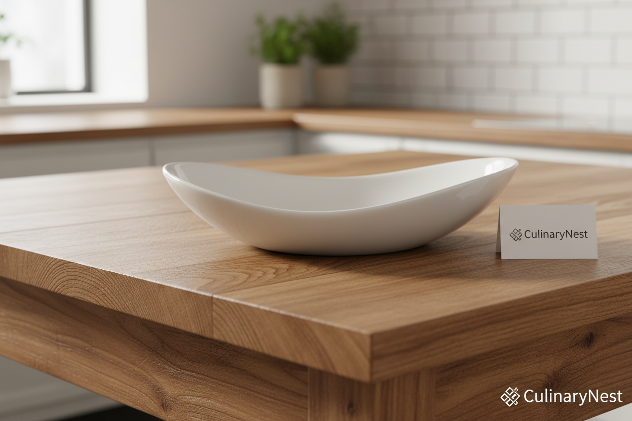 Modern kitchen dish with smooth ceramic finish on a wooden table – CulinaryNest