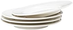 Vikko Appetizer Plate, Set of 5 Restaurant Style 6" Round Saucer Plates, Fine Porcelain Dessert Plate, Dishwasher Safe