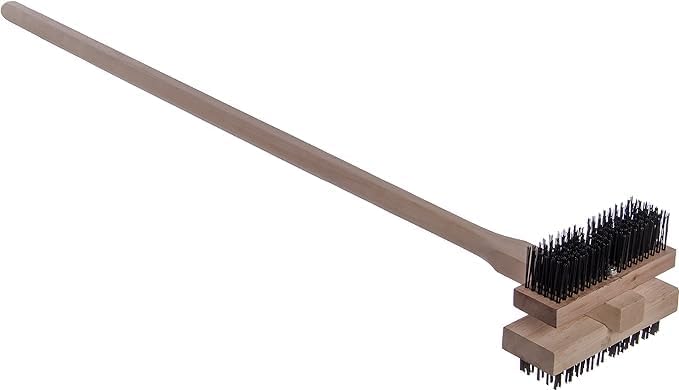 Carlisle FoodService Products Stainless Steel Double Broiler King Grill Brush with Handle, 48 Inches