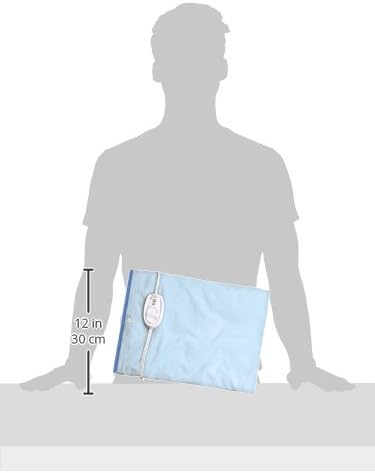 Sunbeam Standard Size Heating Pad, 12"x 15", For Back, Neck, Shoulder, and Period Cramp Pain Relief, 3 Heat Settings, Compact Storage Solution, Auto Shut-Off, Machine-Washable, Gifts For Mom & Wife, FSA/HSA Eligible, Grey