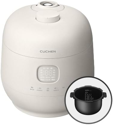 CUCHEN CRH-TWK0640WUS | IH Heating | Induction Heating Dual Pressure Rice Cooker | 6 Person, 1.5Quarts | 6 Cup (Uncooked) | Non-stick Coating | Stainless Cover | High/Non-Pressure | Easy Open Handle | Auto Steam Clean | Made in Korea