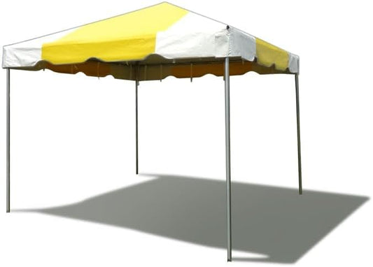 Party Tents Direct 10x10 Heavy-Duty Waterproof Canopy Tent - Steel Frame Outdoor Gazebo for Weddings, Parties & Camping - Yellow Vinyl Cover