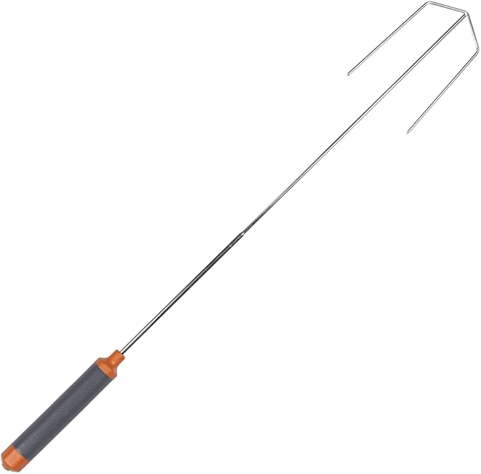 HotRod Automatic Rotating Hot Dog and Marshmallow Roasting Stick – Premium Campfire Tool for S’mores, BBQ, and Camping – Compact, Durable, and Fun for All Ages - ORANGE