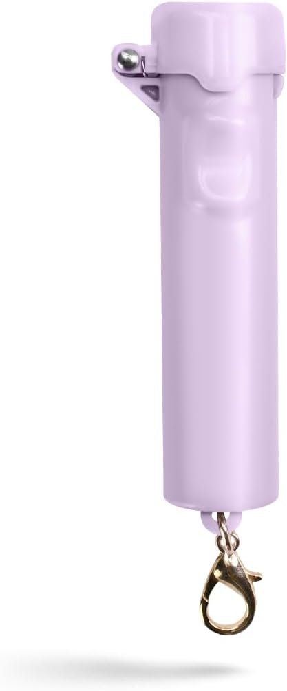 Guard Dog Security Packin' Heat, World’s Smallest Pepper Spray Self Defense for Women, Police Strength with Keychain Snap Clip, Compact Design, Long Range, UV Dye, Push-Button Safety Cap