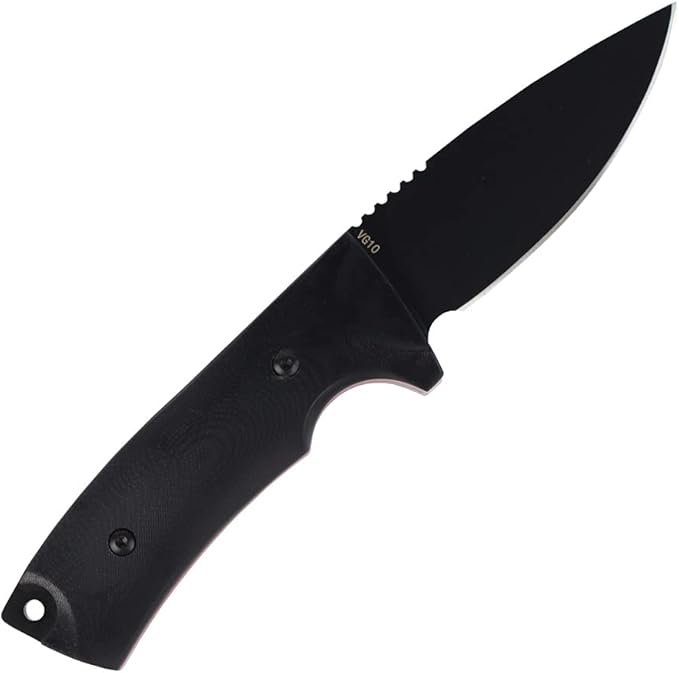 MASALONG Kni220 Survival Straight knife blade vg10 tactical fixed blade knife with sheath For camping hunting army (black)