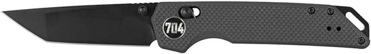 704 Gear Fang EDC Folding Pocket Knife | 3.22" Tanto Blade, D2 Steel, G10 Handle, Crossbar Lock, Reversible Pocket Clip | Black