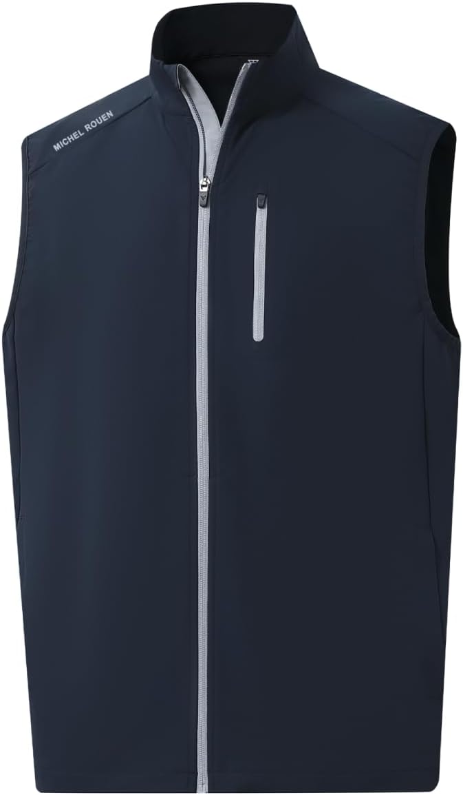Rouen Mens Vests Outerwear Performance Lightweight Sleeveless Jacket Windproof Softshell Vests Sports Golf Vest for Men