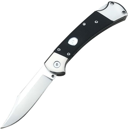 3'' 440C Clip Point Blade Black G10 Handle Back Lock Folder Opening,Camping EDC Tool Folding Pocket Knife Everyday Carry,Gift for Men