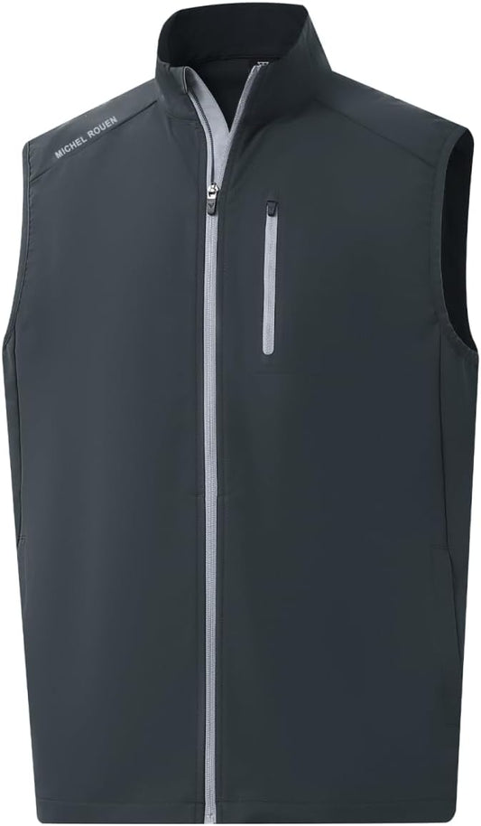 Rouen Mens Vests Outerwear Performance Lightweight Sleeveless Jacket Windproof Softshell Vests Sports Golf Vest for Men