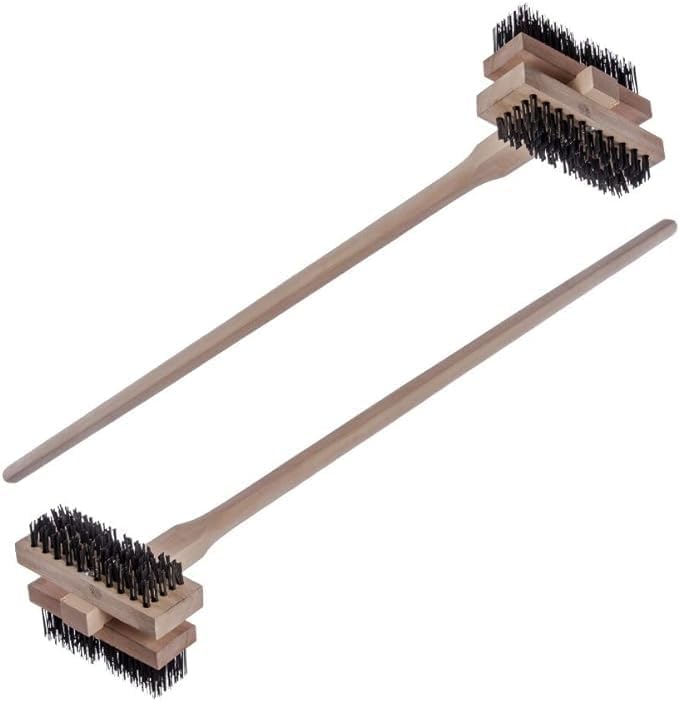Carlisle FoodService Products Stainless Steel Double Broiler King Grill Brush with Handle, 48 Inches