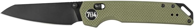 704 Gear Hornet EDC Folding Pocket Knife with Crossbar Lock | 3.17" Reverse Tanto Blade, D2 Steel, G10 Handle, Reversible Pocket Clip | Olive Drab Green