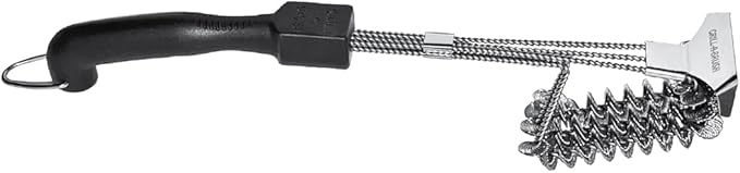 Gill-A-Brush | Grill Brush Bristle Free | with Scraper | BBQ Grill Brush | Heavy Duty Stainless | Safe on All Grates | Safe Accessories | for Gas, Charcoal, Pellet Smokers | Grilling Gifts for Men