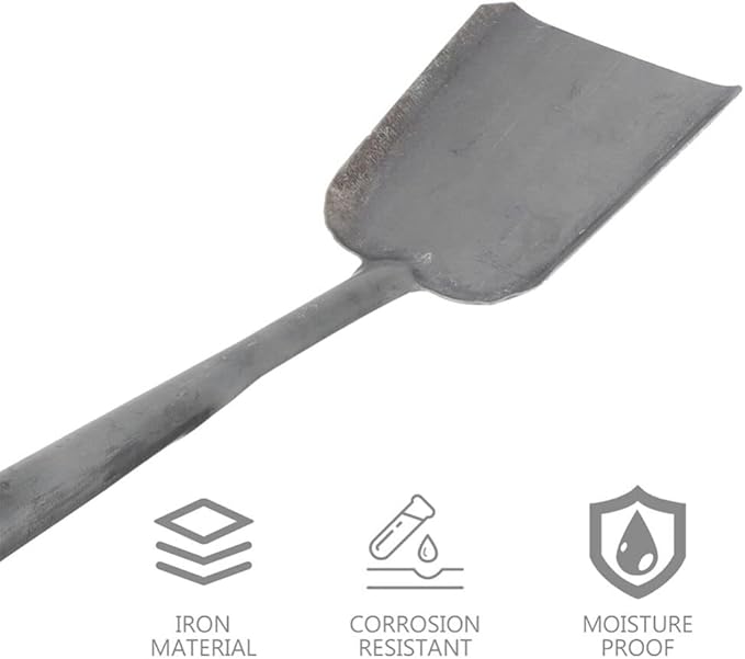 Alipis Coal Hand Shovel Scoop: Iron Fire Stove Ash Shovel Fireplace Trowel Charcoal Grill Ash Rake Wooden Fireplace Stove Pizza Oven Cleaner for Household Camping Kicthen