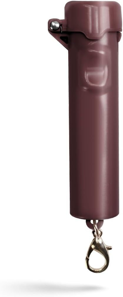 Guard Dog Security Packin' Heat, World’s Smallest Pepper Spray Self Defense for Women, Police Strength with Keychain Snap Clip, Compact Design, Long Range, UV Dye, Push-Button Safety Cap