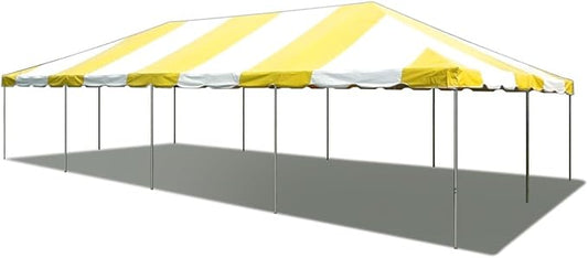 Party Tents Direct 20'x40' Weekender West Coast Tent Frame Party Tent (Yellow/White) PVC Top with Storage Bag - Tents for Parties, Weddings, Birthdays, Banquets, Fiestas, Workshop, Outdoor Event