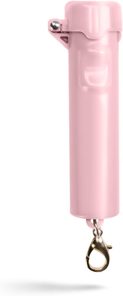 Guard Dog Security Packin' Heat, World’s Smallest Pepper Spray Self Defense for Women, Police Strength with Keychain Snap Clip, Compact Design, Long Range, UV Dye, Push-Button Safety Cap