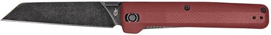 Gerber Gear Pledge Pocket Knife with Pocket Clip - 3.7" Full Panel Plain Edge Blade Folding Knife - EDC Gear and Equipment - Drab Red