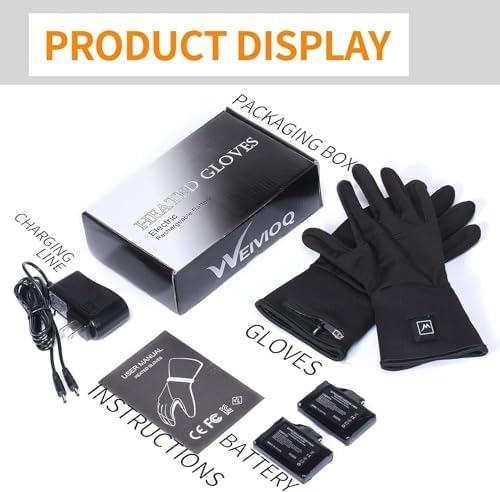 Heated Glove Liners for Men Women, Rechargeable Battery Electric Heated Gloves, Winter Warm Glove Liners for Arthritis Raynaud, Thin Gloves Riding Ski Snowboarding Hiking Cycling