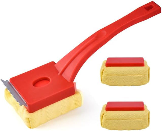 Grill Brush Bristle-Free – Steam Cleaning – Includes 2 Extra Brush Head – Heavy-Duty Barbecue Scraper,Red