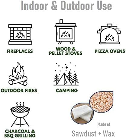 Superior Trading Fire Starter Pods in Carton Box - Fire Starters for Campfires, BBQ, Grill, Pit, Wood Stove & Charcoal Starter, 15-20-Min Burn, 100 Extra Large Pods, USA-Made, Brown