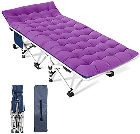 Camping Cot with Comfortable Mattress Cots for Sleeping Bed Adults Premium Fabric Camping Bed Easy Setup Folding Cot with Carry Bag for Guest Home Office Outdoor