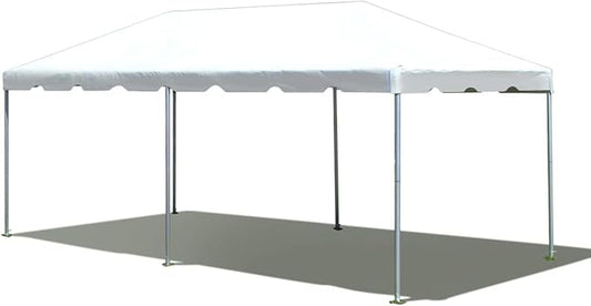 Party Tents Direct 10'x20' Weekender West Coast Tent Frame Party Tent (White) PVC Top with Storage Bag - Tents for Parties, Weddings, Birthdays, Banquets, Fiestas, Workshop, Outdoor Event