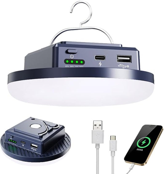Outdoor Camping Light, LED Rechargeable Light, Rechargeable Portable Lantern, Suitable for Camping, Hiking and fishing-10000mAh