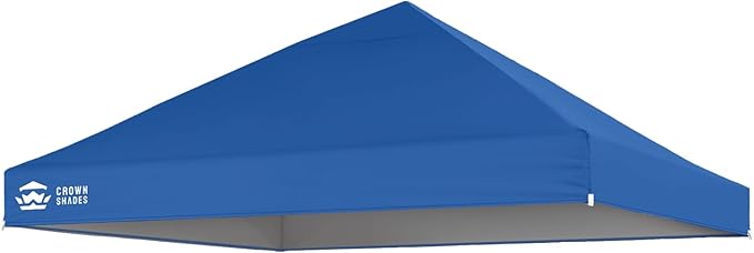 CROWN SHADES 8x8 Canopy Replacement Top - Only Compatible with Crown Shades RS64F Series, Silver Coated with Air Vent, Blue (Top Only)