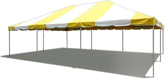 Party Tents Direct 20x30 Canopy Tent - Steel Frame - Outdoor Gazebo Pavilion Sun Shade Camping Shelter - Yellow Vinyl Heavy Duty Waterproof Tent Cover - Event Tents for Parties Wedding