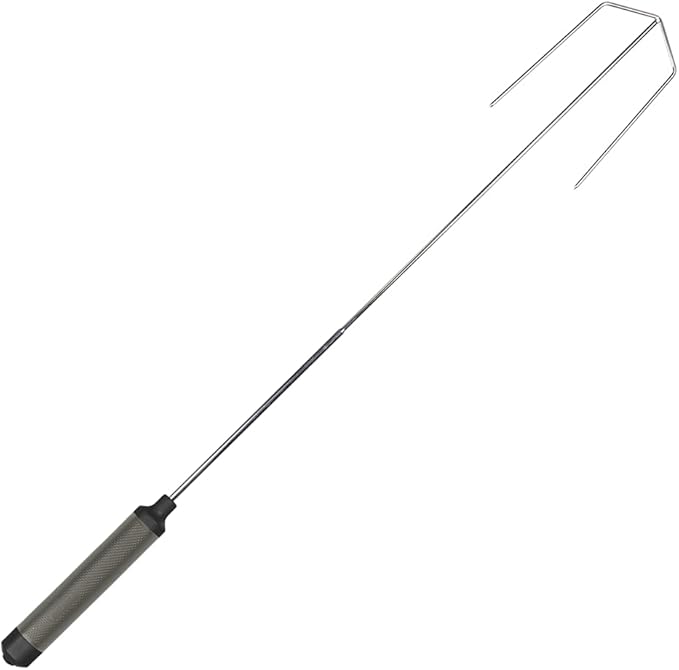 HotRod 32″ Auto‑Rotating Campfire Roasting Stick – Stainless Steel Battery‑Powered Rotisserie Fork for Hot Dogs & Marshmallows – Collapsible, Kid‑Safe, Portable