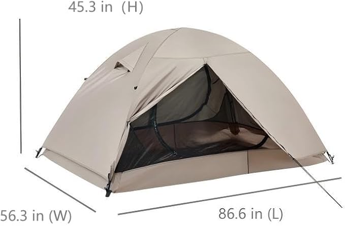 Double Layer Waterproof 2-Person Dome Tent – 4-Season Weather-Resistant Camping Tent for Rain and Wind Protection – Ultralight & Easy Setup Outdoor Gear
