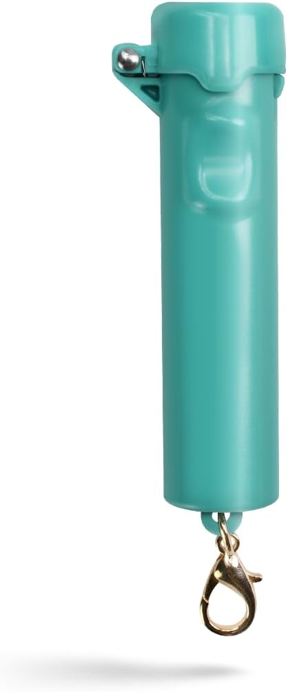 Guard Dog Security Packin' Heat, World’s Smallest Pepper Spray Self Defense for Women, Police Strength with Keychain Snap Clip, Compact Design, Long Range, UV Dye, Push-Button Safety Cap