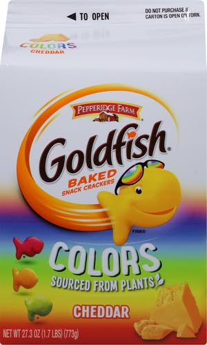 Goldfish Colors Cheddar Cheese Crackers, 27.3 oz Carton (Pack of 2)