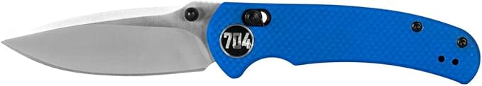 704 Gear Urban Ranger Lite V2 | EDC Folding Pocket Knife with Ambidextrous Thumbstud and Crossbar Lock | 2.91" Blade, 14C28N Steel, Reversible Pocket Clip | Royal Blue/Brushed Stainless