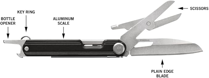 Gerber Gear Armbar Slim Cut Pocket Knife EDC Multitool with Blade, Scissors, and Bottle Opener for Camping, Onyx