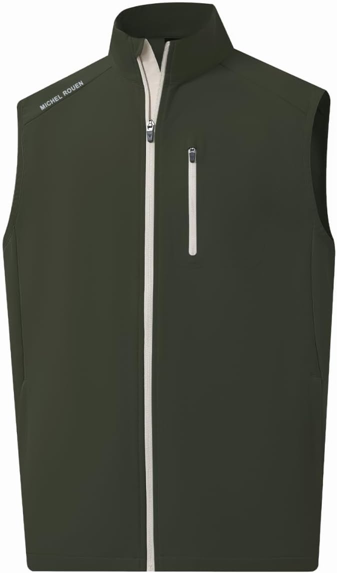Rouen Mens Vests Outerwear Performance Lightweight Sleeveless Jacket Windproof Softshell Vests Sports Golf Vest for Men