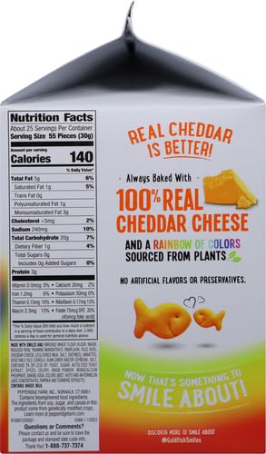 Goldfish Colors Cheddar Cheese Crackers, 27.3 oz Carton (Pack of 2)