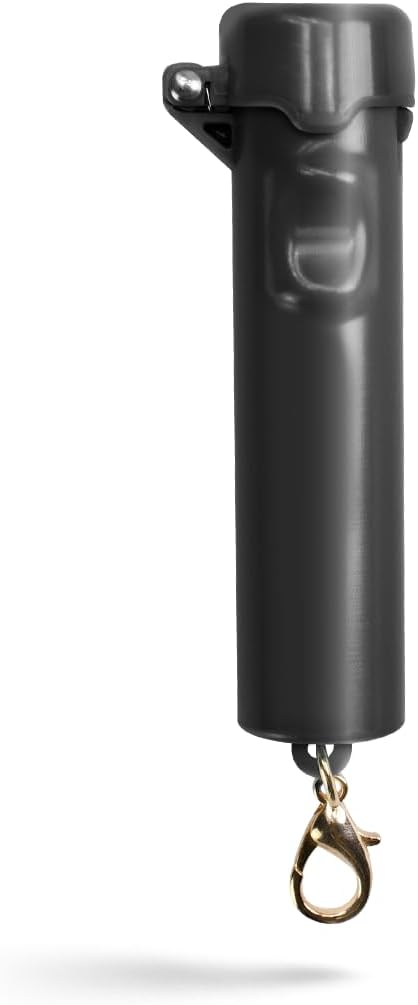Guard Dog Security Packin' Heat, World’s Smallest Pepper Spray Self Defense for Women, Police Strength with Keychain Snap Clip, Compact Design, Long Range, UV Dye, Push-Button Safety Cap